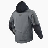 Giacca Stratum GTX, una giacca moto impermeabile con protezioni integrate. Colore grigio antracite. Di REV'IT!.